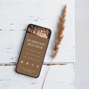 webpage opened on a mobile phone - webdesign